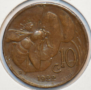 Italy 1922 R 10 Centesimi Honey Bee animal 151360 combine shipping