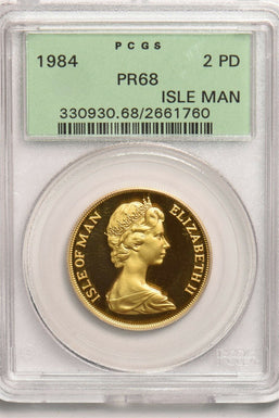 Isle of Man 1984 PROOF 2 Pounds gold PCGS PF68 mintage 20 rare! Agw 0.4694oz PC1