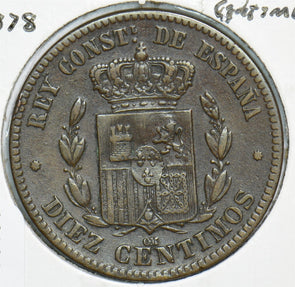 Spain 1878 10 Centimos 299098 combine shipping
