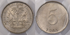 Haiti 1904 5 Centimes PCGS MS 65 Top Grade By PCGS-Pop. 1 PC1325 combine shippin