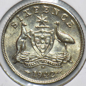Australia 1942 6 Pence Kangaroo animal Ostrich Georgivs VI 902065 combine shippi