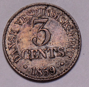 D0028 Danish West Indies 1859  3 Cents  combine shipping