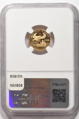 1988-P $5 1/10oz Gold Eagle PROOF NGC PF69 UC NG1808