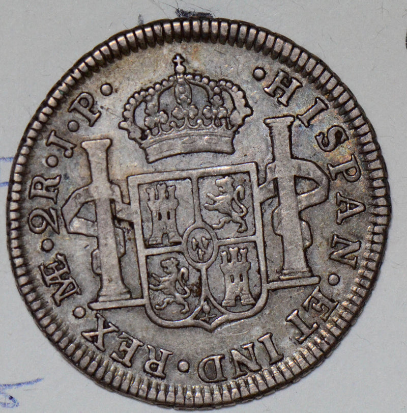 Peru 1820 ME 2 Reales silver 35 Ferninand VII Rare P0121 combine shipping