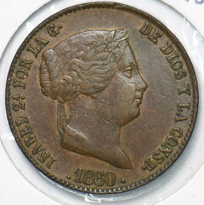 Spain 1860 Isabel II 25 Centimos Lion animal Lion 292827 combine shipping