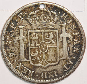 Spain 1797 8 Reales Potosi, Holed S0337 combine shipping