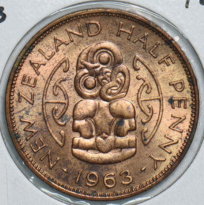 New Zealand 1963 1/2 Penny 198903 combine shipping