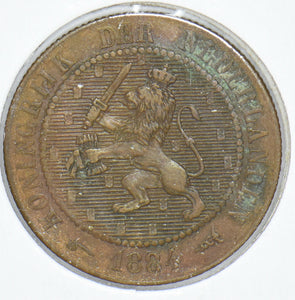 Netherlands 1884 2 1/2 Cents Crowned rampant lion animal 190871 combine shippin