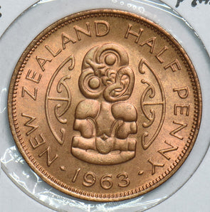 New Zealand 1963 1/2 Penny 198906 combine shipping