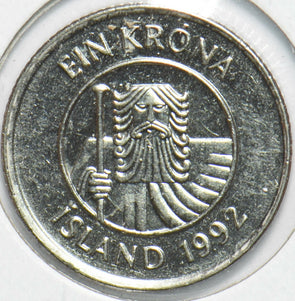 Iceland 1992 Krona Fish animal 192358 combine shipping