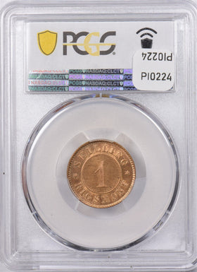 Denmark 1867 Skilling Rigsmont PCGS MS 64 RED BROWN PI0224 combine shipping