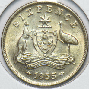 Australia 1955 6 Pence Kangaroo animal Ostrich Elizabeth II 902060 combine shipp