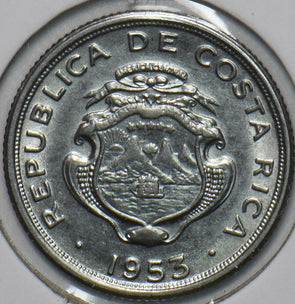 Costa Rica 1953 10 Centimos BU 196165 combine shipping