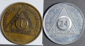 U0067   2 Tokens alcoholics anonymous combine shipping