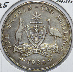 Australia 1925 2 Shillings Kangaroo animal Emu 240092 combine shipping