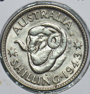 Australia 1943 S Shilling Ram 198839 combine shipping