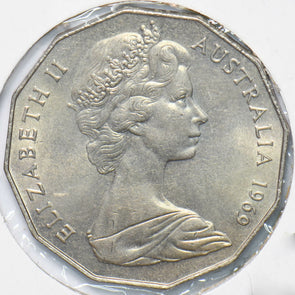 Australia 1969 Queen Elizabeth II 50 Cents Kangaroo animal Ostrich Austraila Coa