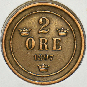 Sweden 1897 2 Ore 297951 combine shipping