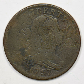 1797 Draped Bust Large Cent VG to F details U0219