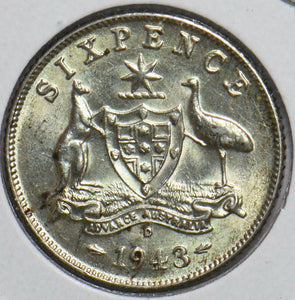 Australia 1943 6 Pence Kangaroo animal Ostrich Georgivs VI 902214 combine shippi