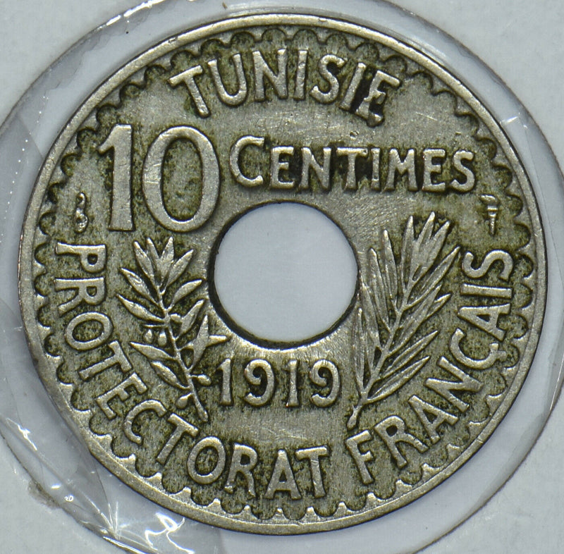 Tunisia 1919 AH 1337 10 Centimes Emu 191439 combine shipping