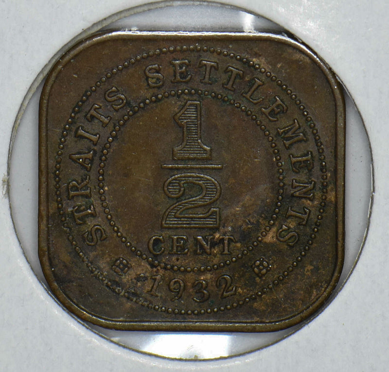 Straits Settlements 1932 George V 1/2 Cents 291106 combine shipping