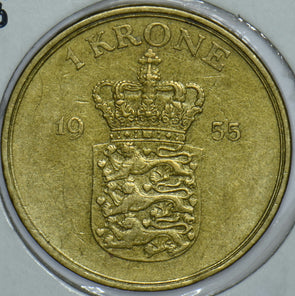 Denmark 1955 Krone Lions animal 290944 combine shipping