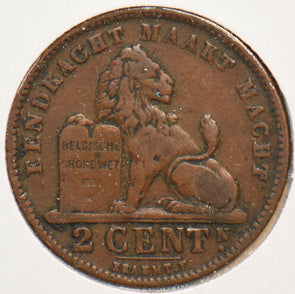 Belgium 1905 2 Centimes Lion animal 193248 combine shipping
