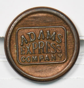 1930 's Adams Express Co Tiffany's of New York. Brass uniform button Vintage.