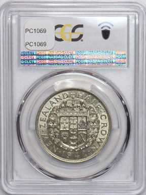 New Zealand 1942 1/2 Crown PCGS AU58 KM-11 PC1069 combine shipping
