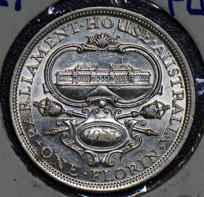 Australia 1927 Florin silver AU parliament house AU0049 combine shipping