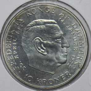 Denmark 1972 10 Kroner Death of Frederik IX and accession of Margrethe II 294549