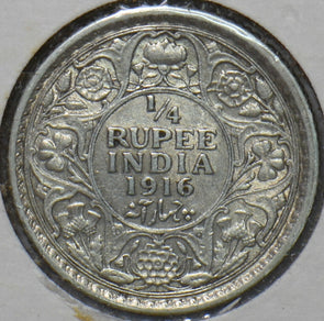 British India 1916 C 1/4 Rupee 194489 combine shipping