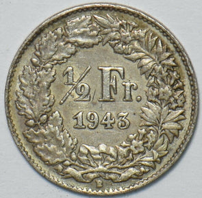 Switzerland 1943 1/2 Franc 903366 combine shipping