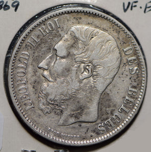 Belgium 1869 5 Francs  290118 combine shipping