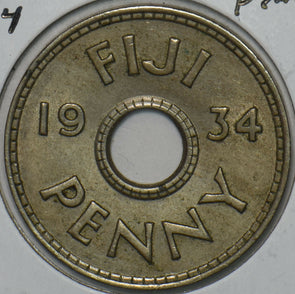 Fiji 1934 Penny 152294 combine shipping