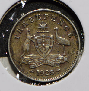 Australia 1928 3 Pence Kangaroo animal Emu  901260 combine shipping