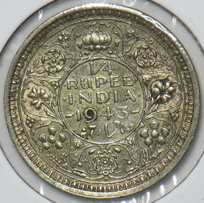 British India 1943 1/4 Rupee 150929 combine shipping