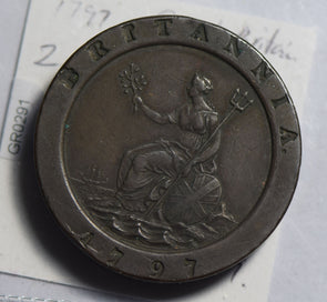 Great Britain 1797 2 Pence very minor rim issue BU0515 combine shipping