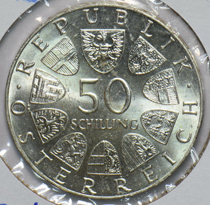 Austria 1974 Silver 50 Schilling Eagle animal 292759 combine shipping