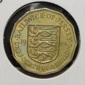 Jersey 1964 1/4 Shilling Leopards animal  900647 combine shipping