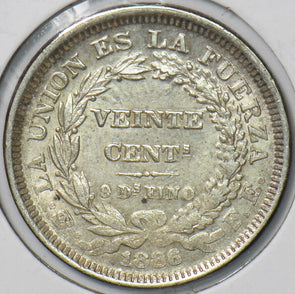 Bolivia 1886 20 Centavos Eagle animal Alpaka 295425 combine shipping