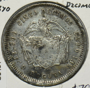 Colombia 1870 5 Decimos C0401 combine shipping