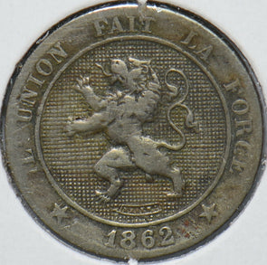 Belgium 1862 5 Centimes Lion animal 193244 combine shipping