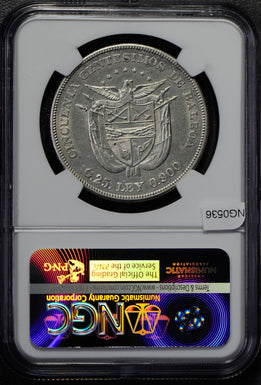 Panama 1905 50 Centesimos silver NGC AU lustrious lightl NG0536 combine shipping