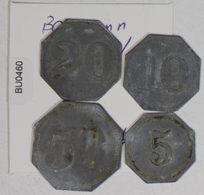 German States 1917 ~24 Baumann notegeld 5/10/20/50 Pfennig usual low quality BU0