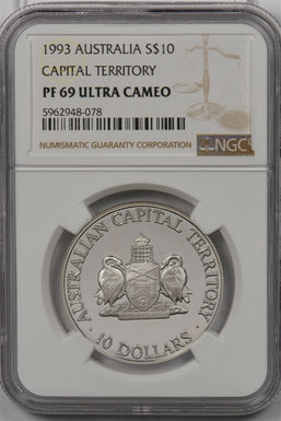 Australia 1993 10 Dollar silver NGC Proof 69UC Capital Territory NG1448 combine