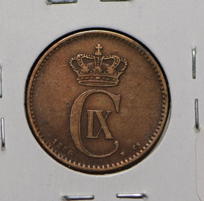 Denmark 1886 2 Ore Porpoise animal  901406 combine shipping