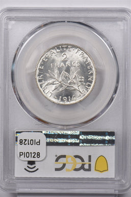 France 1914 2 Francs PCGS MS 62 Gad-532 PI0128 combine shipping