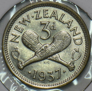 New Zealand 1937 3 Pence 196442 combine shipping